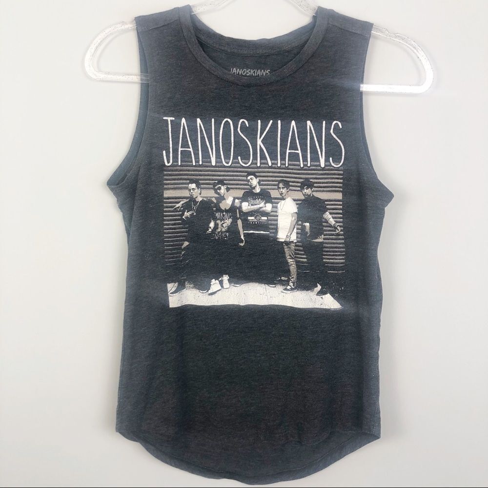 JANOSKIANS Band Graphic Tee Tank Top Dark Gray Women’s Size Small